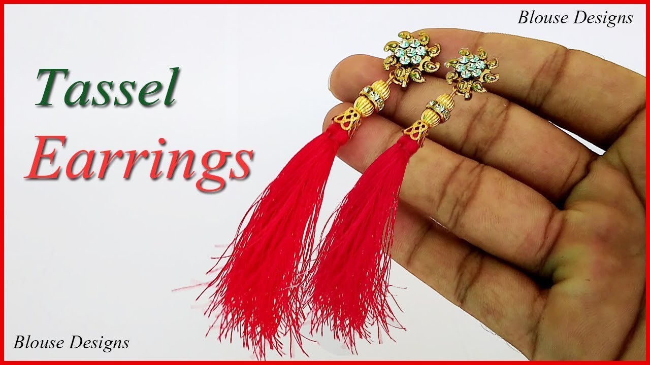 How to make silk thread Tassel earrings | make earring at home | jewelry making