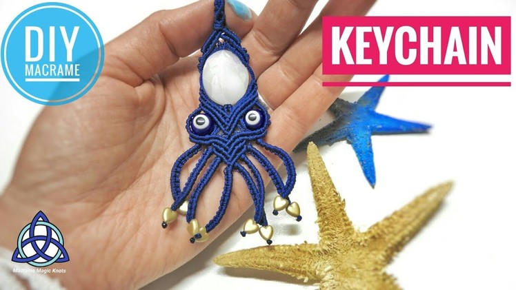 Macrame Octopus Keychain Tutorial - EASY Keychian DIY
