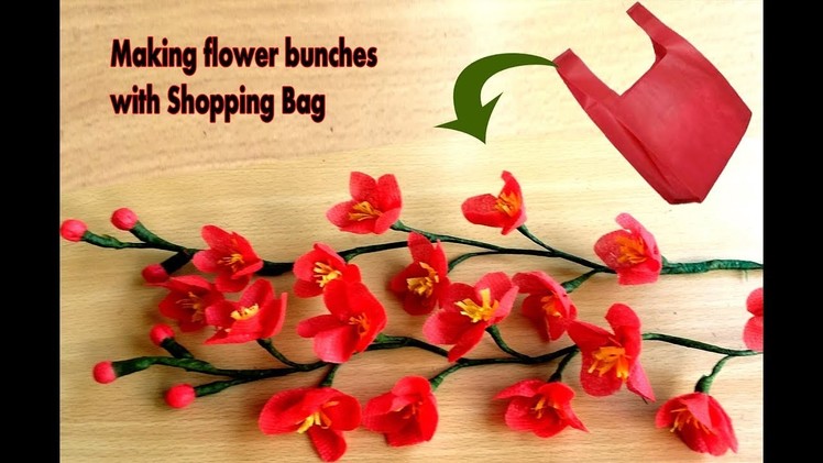 Making flower idea of fabric carry bag and Shopping  Bag | Making flower bunches | Best out of waste
