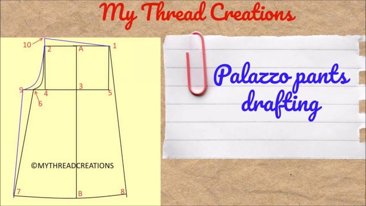 Palazzo pants pattern drafting in 5 minutes