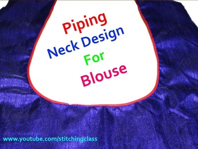 Piping Neck Design || Piping Blouse Cutting and Stitching ||