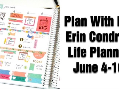 Plan With Me Using Only Erin Condren Stickers | June 4-10
