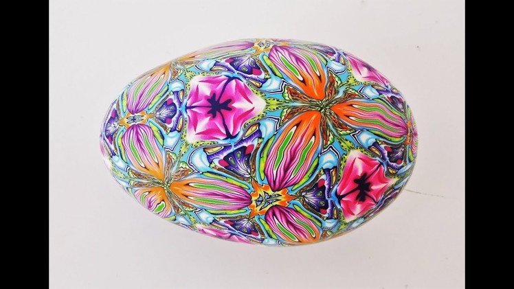 Polymer Clay Kaleidoscope Cane - Covering a Goose Egg
