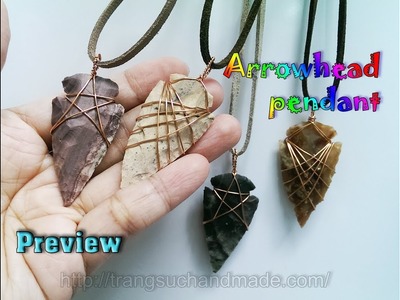 Preview wire wrapped arrowhead pendant of Lan Anh Handmade