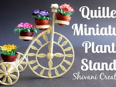 Quilling Plant Stand. Quilled Tricycle Miniature Plant Stand