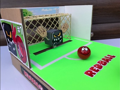 Red Ball. Cardboard game. Football Table Game. DIY