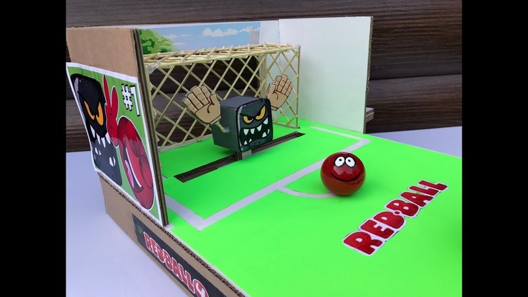 Red Ball. Cardboard game. Football Table Game. DIY