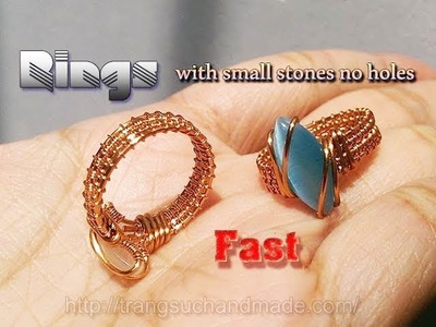 Ring with small horse-eye shape stones no holes - Fast version 337