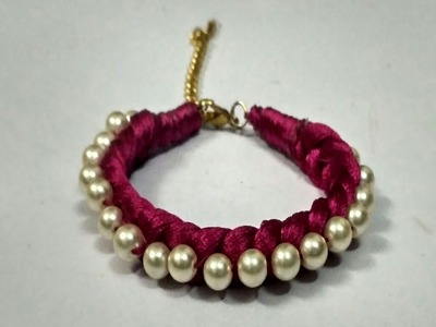 Silk Thread Pearl Bracelet | How to make Silk Thread Pearl Bracelet at home | Silk Thread Bracelet