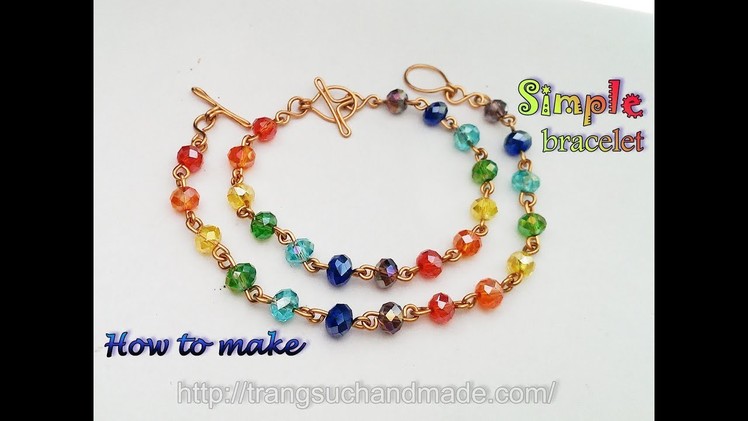 Simple bracelet with crystal beads Colours of the Rainbow 378