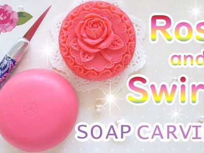 SOAP CARVING| Angled View Of A Rose And Swirls | Advanced | Satisfying | Tutorial |