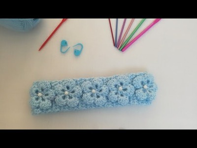 بندانه كروشيه 3D بالورود . .  crochet flowers 3D headband