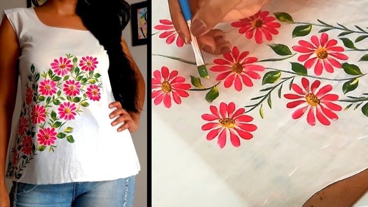 Beautiful Top Design | Easy Hand Painting Ideas