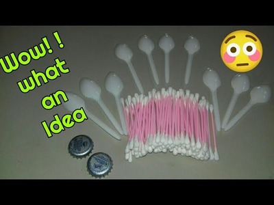 Best out of waste.Cool craft. Reuse waste spoon and cotton buds  (81)