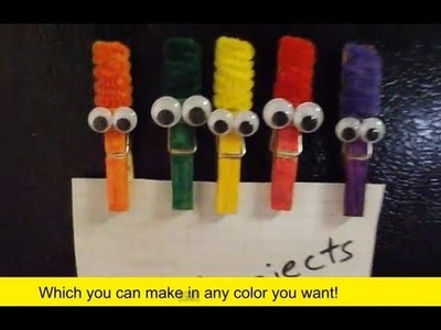 Cool DIY Colorful Clothespin Character Magnet