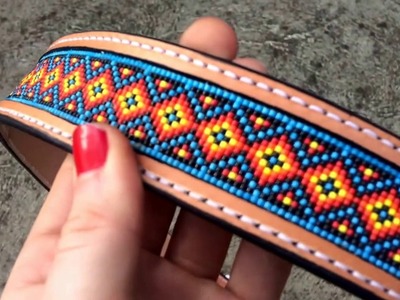 Custom Hand Carved, Hand Painted, Beaded Belt