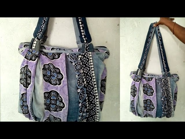 DIY | Convert Old Jeans into a Trendy HandBag | Best Out of Waste Jeans Handbag By Sri Tv