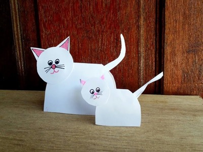 Diy easy paper cat.easy paper craft for kids