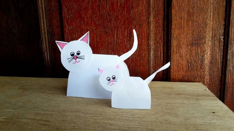Diy easy paper cat.easy paper craft for kids