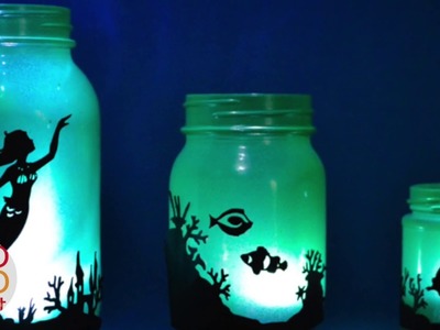 DIY Mermaid Lanterns - DIY Mermaid Decor - Mason Jar Lantern Mermaid DIY
