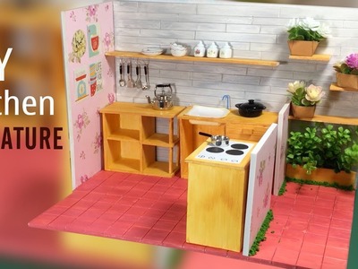 DIY Miniature Dollhouse: Kitchen | How to make Miniature Kitchen for Dollhouse