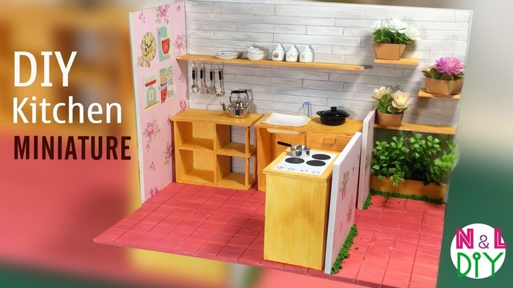 DIY Miniature Dollhouse: Kitchen | How to make Miniature Kitchen for Dollhouse