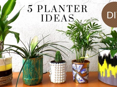 Five Planter. Plant Pot Ideas using Recycled Materials | Best out of Waste | by Fluffy Hedgehog HD