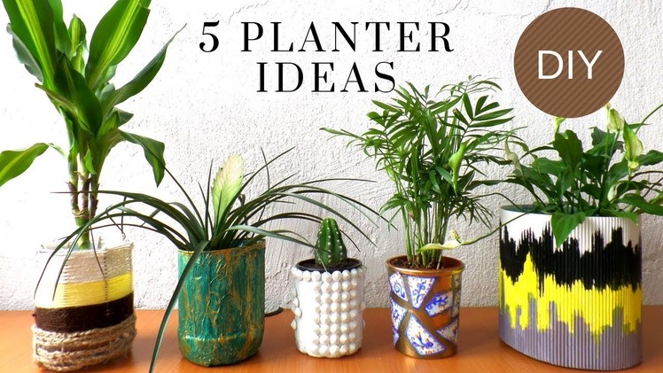 Five Planter. Plant Pot Ideas using Recycled Materials | Best out of Waste | by Fluffy Hedgehog HD
