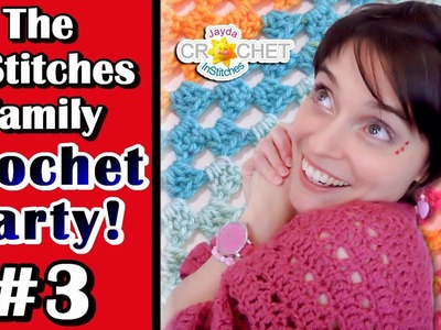 Granny Shell Stitch Blanket W.I.P -  The InStitches Family Crochet Party - Ep. 3