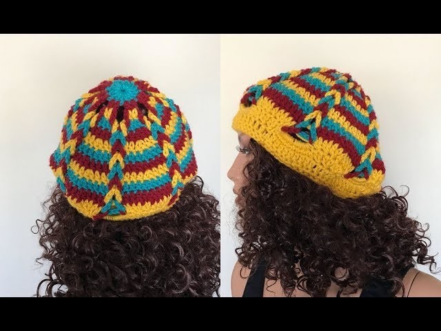 How to Crochet a Braided Hat with Scrap Yarn Pattern #734│by ThePatternFamily