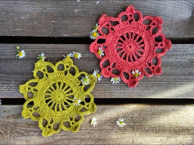How To Crochet Very Easy Doily Coaster