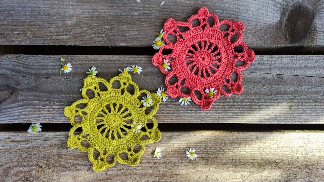 How To Crochet Very Easy Doily Coaster