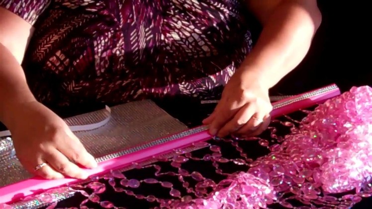 How To Dress A Beaded Curtain Rod Using Diamond Wrap and Diamond Stickers
