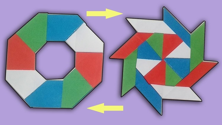 How To Make Awesome Paper Transforming Ninja 8-Blade Star - Origami Arts