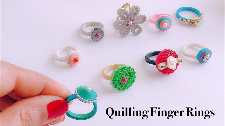 How To Make Quilling Finger Ring||simple and easy handmade paper quilling rings