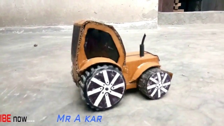 How To Make RC Tractor From Cardboard  | DIY Cardboard Truck Very Simple