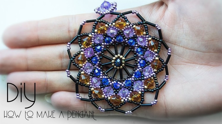 How to make this stunning PENDANT. DIY beaded pendant .Black Pearl