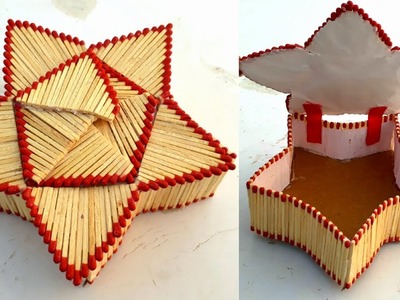 Matcstick art | star shape jewelry box making from matchstick | how to make jewelry box.