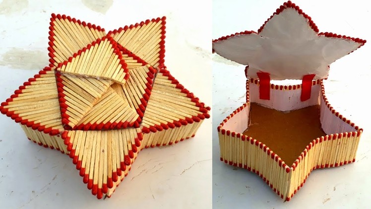Matcstick art | star shape jewelry box making from matchstick | how to make jewelry box.