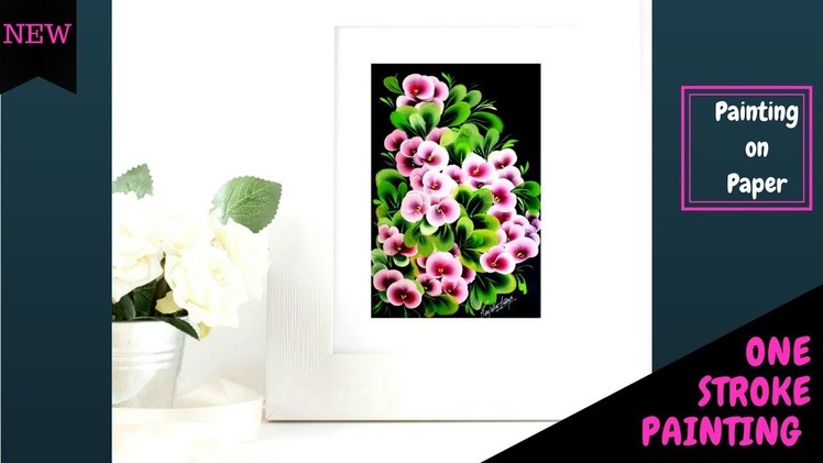 Quick and Easy Euphorbia Painting | One stroke painting flowers | Teardrop flower | DIY