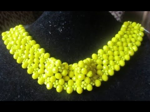 Tutorial on how to make this beautiful beaded yellow necklaces