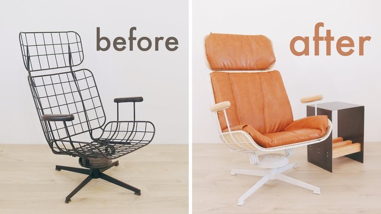 Vintage Eames Style Lounge Chair Restoration. Upcycle