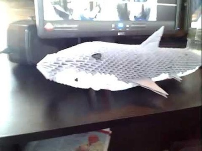 3D origami Great White Shark