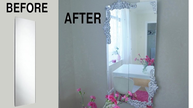 CHEAP MIRROR MAKEOVER TO ORNATE WALL MIRROR LOOKS RICH