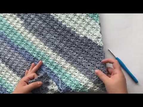 Corner to Corner with Half Double Crochet Tutorial using Caron Cotton Cakes