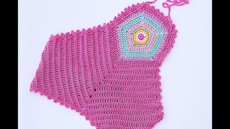 Crochet halter top for girl Majovel crochet