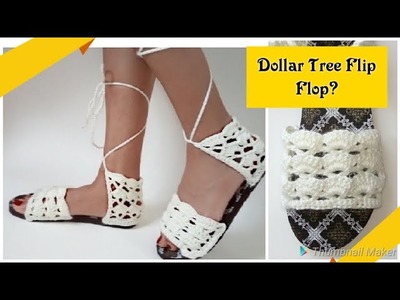 ⭐Crochet Sandals With Flip Flop Soles⭐ Day 5 Scrap Yarn Crochet Projects