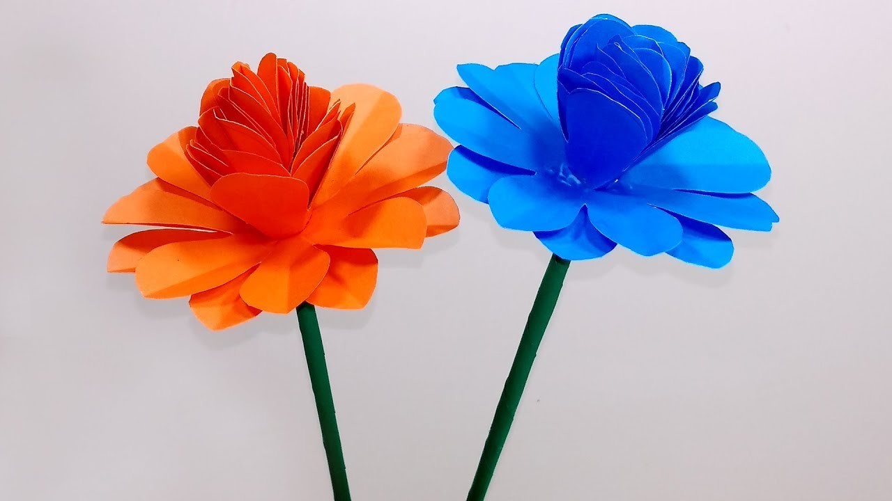 DIY Handcraft Ideas Beautiful Stick Paper Flower, Stick Flower