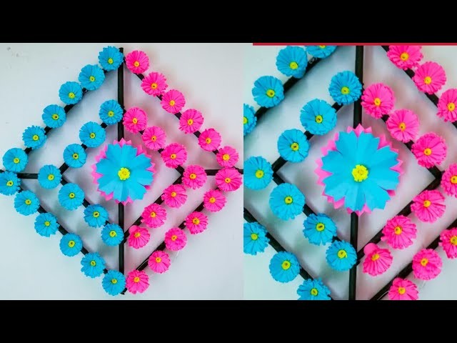 Diy paper flower wall hanging.Simple and beautiful wall hanging.Wall decoration by KovaiCraft #24