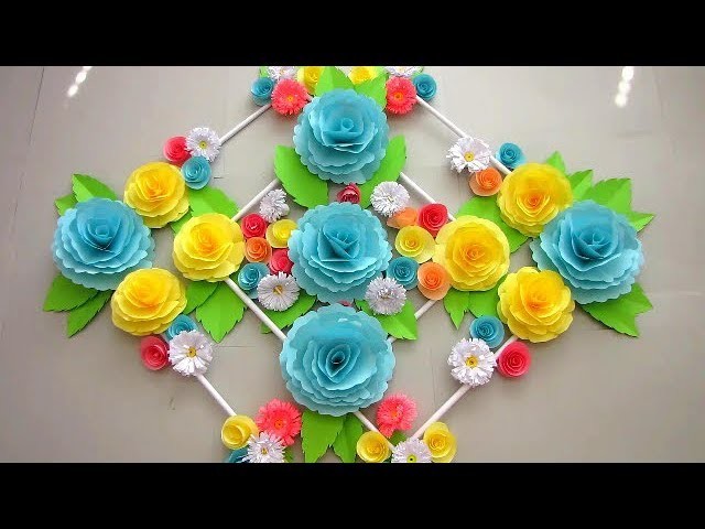 DIY. Simple Home Decor. Wall Decoration. Hanging Flower. Paper Craft Ideas #18